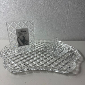 Royal Limited Crystal Three Piece Vanity Set 24% Full Lead Crystal